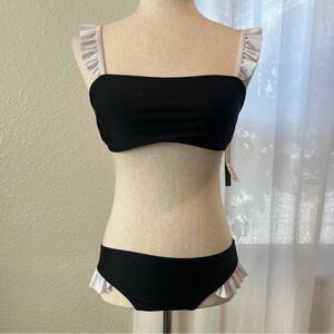 Tahari Black and White Ruffle Bikini